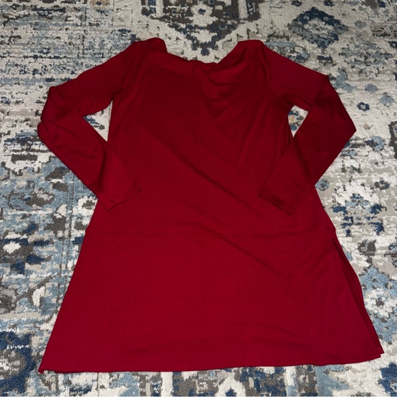 Eileen Fisher Vibrant Red Long Sleeve Tunic - Picture 5 of 6